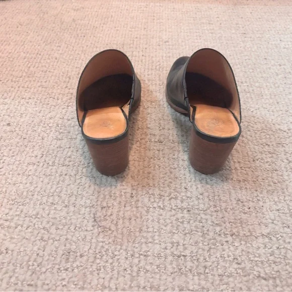 Madewell Black Leather Harper Mules with Block Heel - Picture 4 of 4